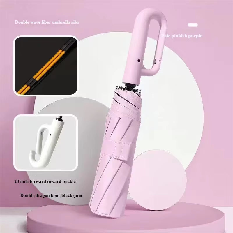 Ring Buckle Design 20 Rib Fully Automatic Umbrella for Men Folding Extra Large Strong Strong WOMEN'S Sunshade Double Umbrella