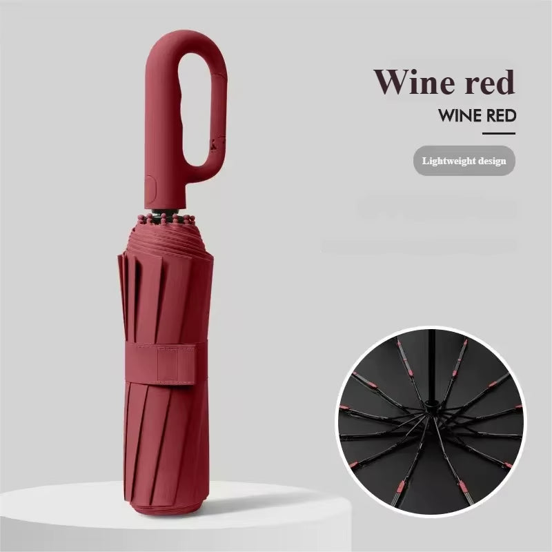 Ring Buckle Design 20 Rib Fully Automatic Umbrella for Men Folding Extra Large Strong Strong WOMEN'S Sunshade Double Umbrella